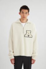 チーム ハーフジップ セーター アクセル アリガト エクリュ
